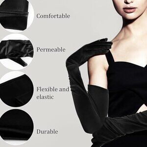 Womens Gloves White Satin Theatrical Costume Accessories Female Halloween main image 0